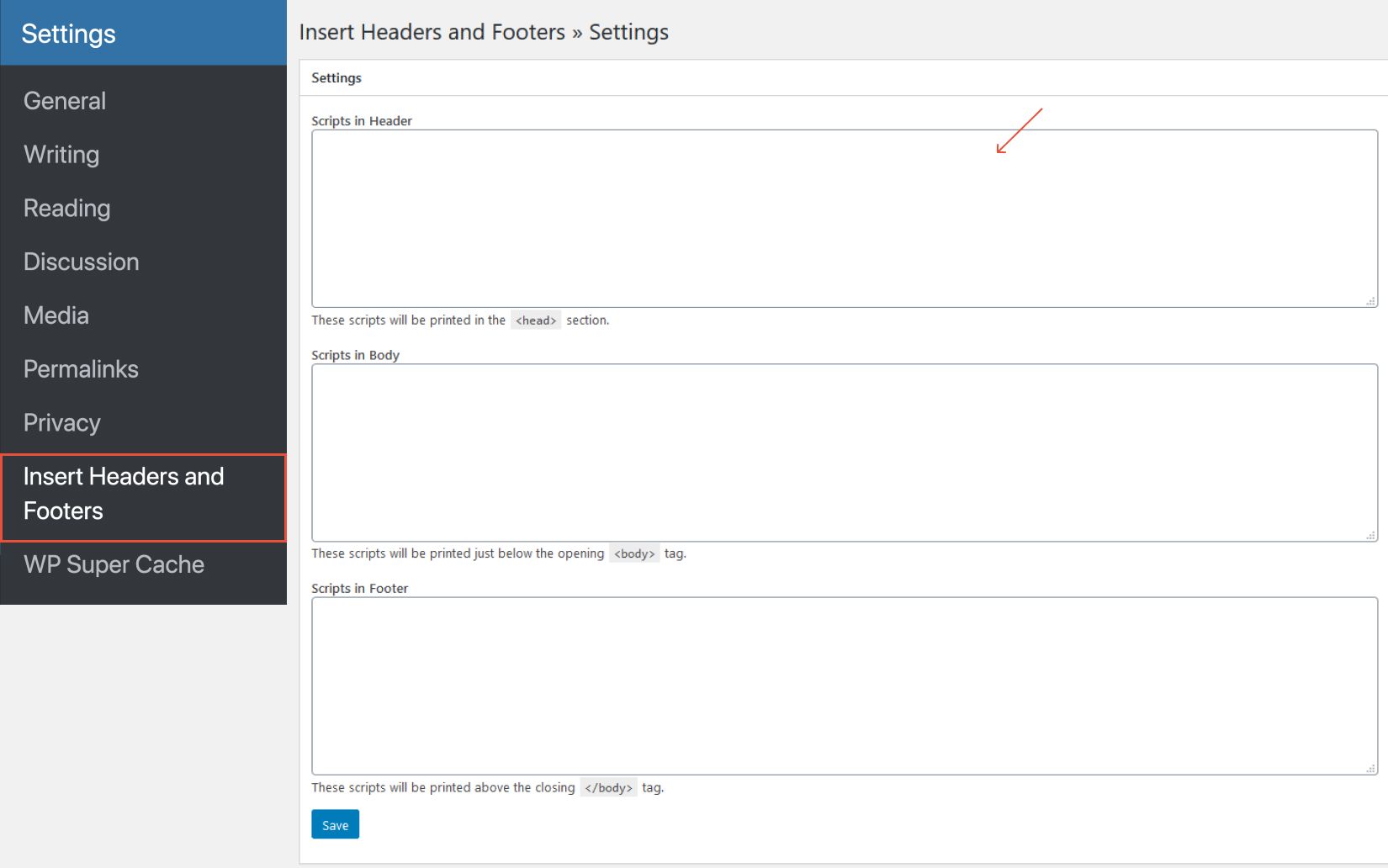 Insert Headers and Footers Plugin