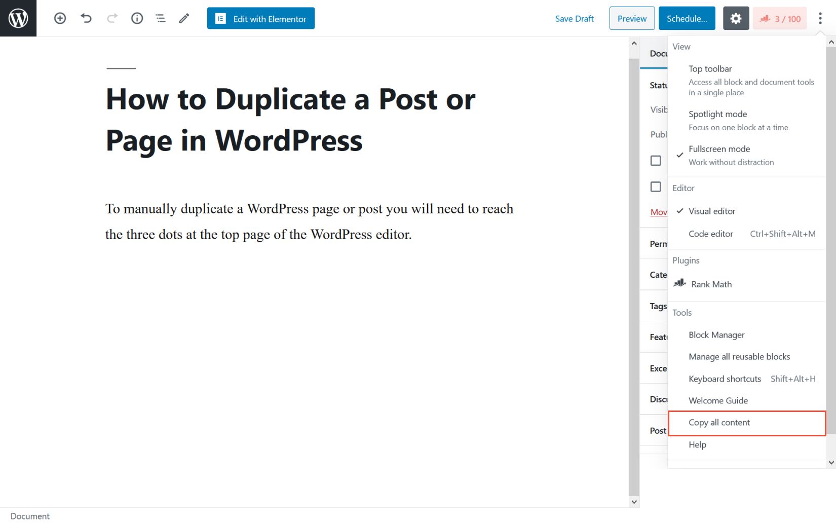 Manually duplicate a page or post in WordPress