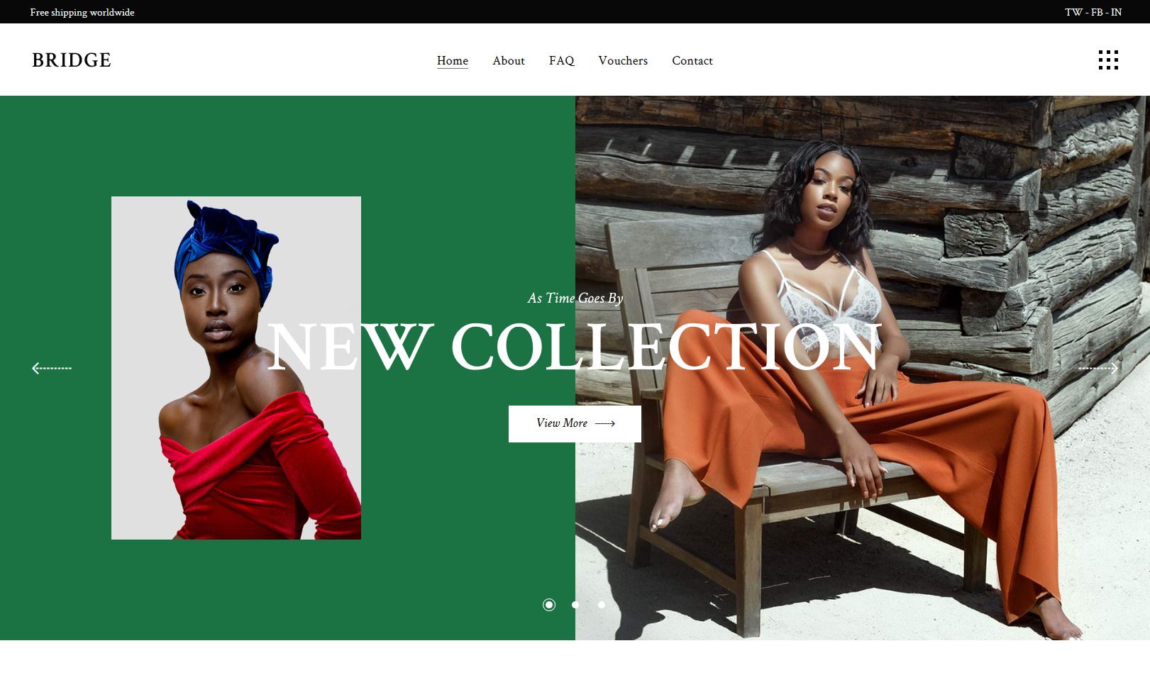 Bridge theme made with elementor