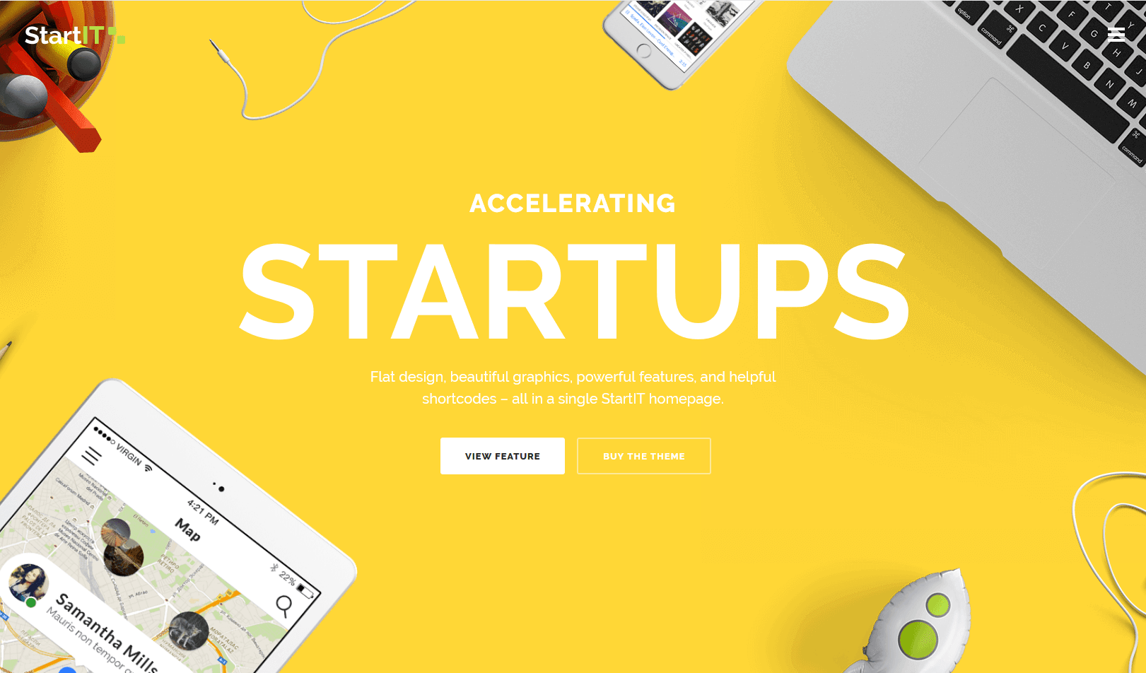 WOrdPress theme for startups