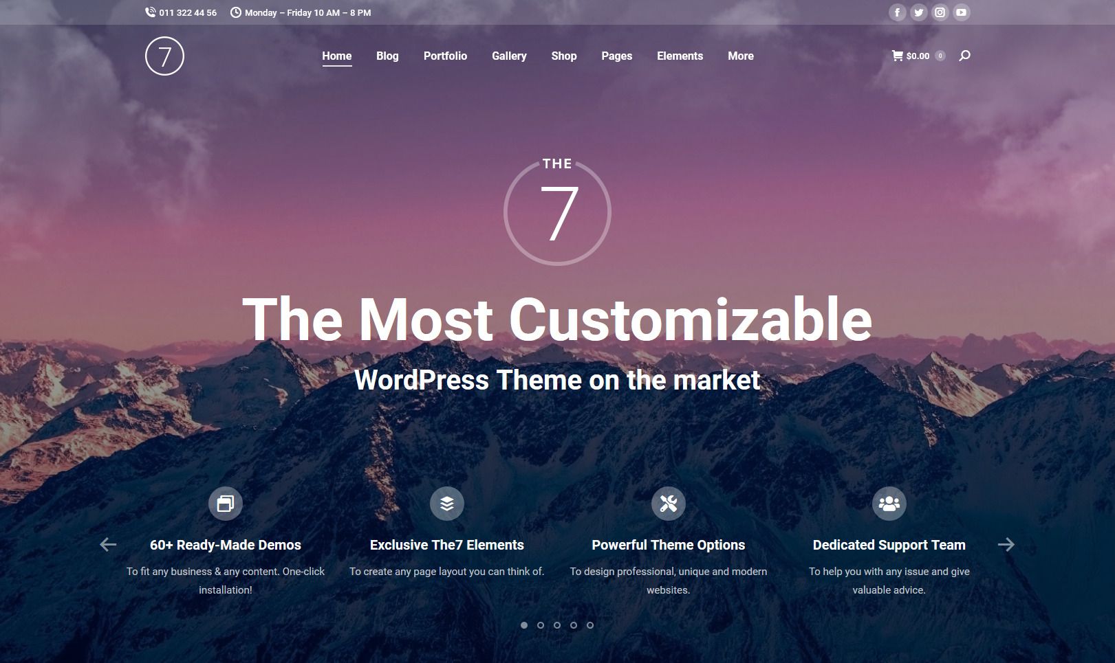 the 7 theme multi-purpose wordpress theme