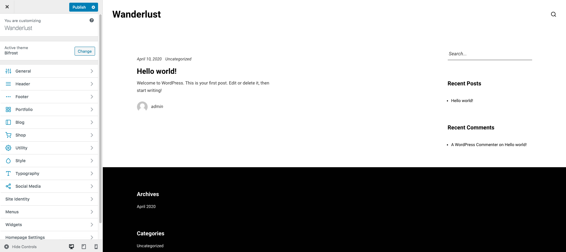 Customizer WordPress