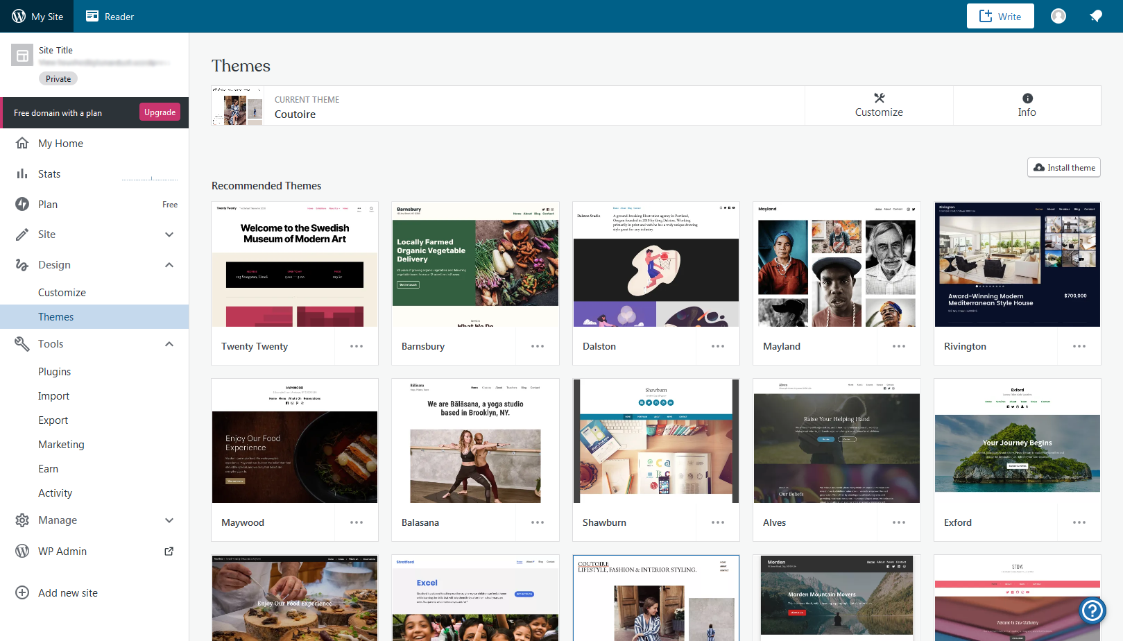 Wordpress.org vs WordPress.com theme installation