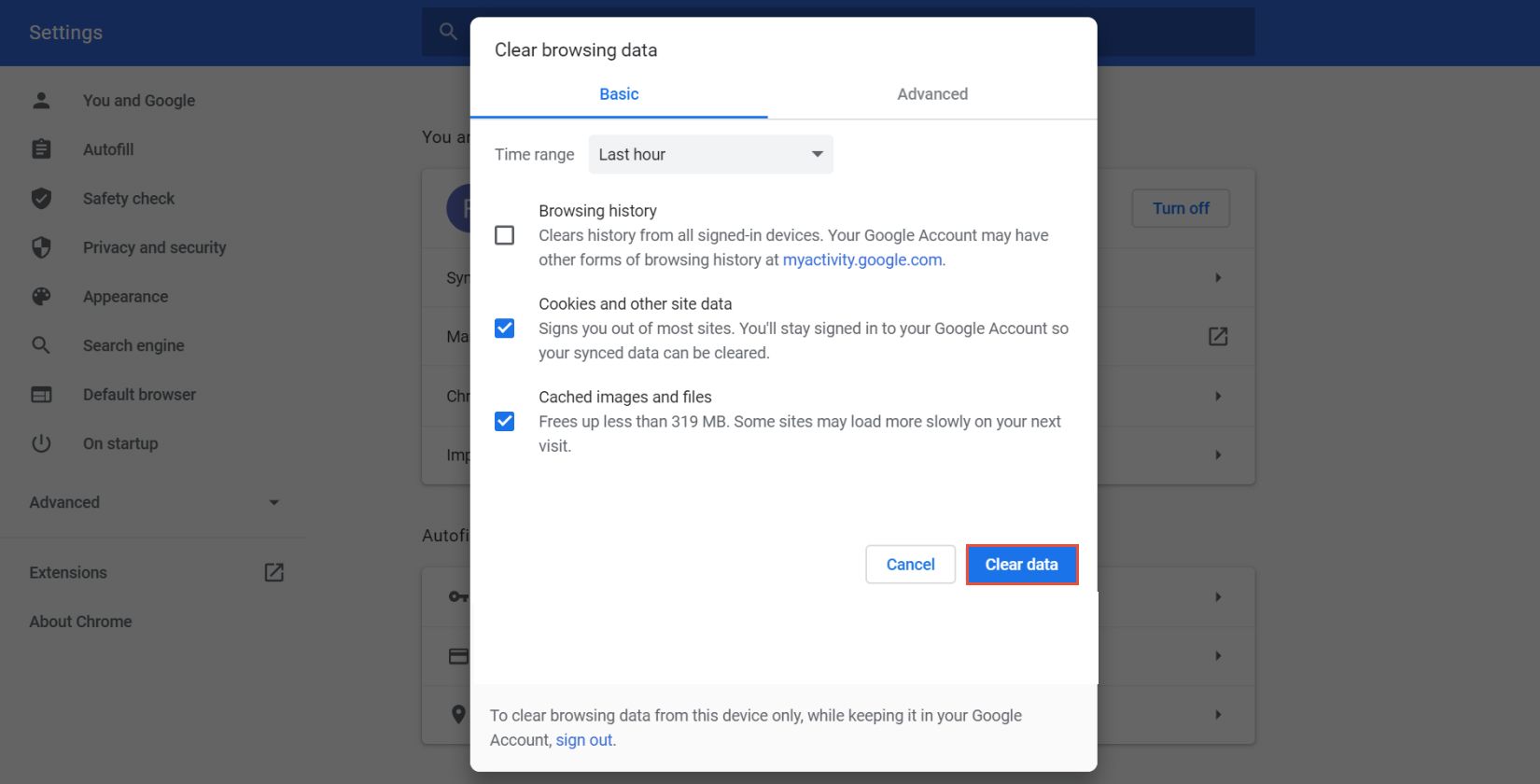 How to Clear Cache in Google Chrome