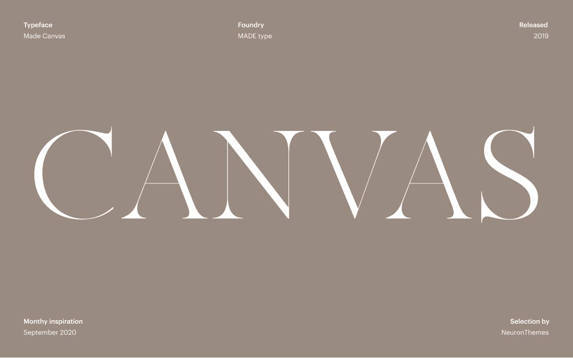 Made Canvas Free Display Fonts for Large text and headings