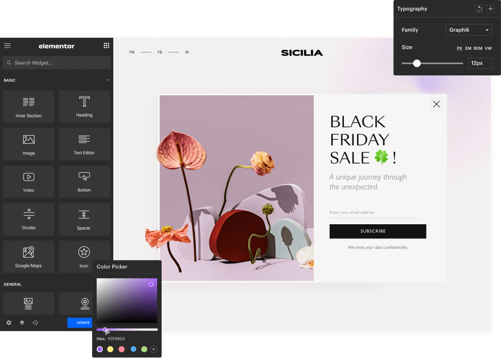 Live Popup Builder Interface
